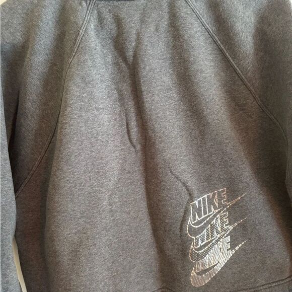 🖤 Nike Just Do It Cropped Sherpa-Lined Half-Zip Sweatshirt – Size M - Picture 5 of 6